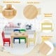 Colorful 5-piece kids table chair set made of solid pine wood, featuring ergonomic design and safe rounded corners for.
