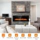 50-inch recessed electric fireplace with 12 flame colors, remote control, and energy-saving features for stylish home.
