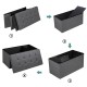 Foldable dark gray fabric storage ottoman with removable bin, featuring a padded seat and spacious interior for.