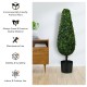 Lifelike 3-foot artificial tower topiary tree with UV-resistant leaves, perfect for indoor and outdoor decor.