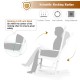 High back rocking chair in white acacia wood, designed for stability and comfort, perfect for indoor or outdoor use.