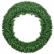 48-inch pre-lit cordless artificial Christmas wreath with 200 warm LED lights for indoor and outdoor holiday decoration.