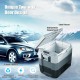 70 Quart Portable Electric Car Camping Cooler with two-way door design, dual-zone cooling, and LED lights for.
