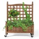 Wood planter box with trellis for climbing plants, made of durable fir wood, featuring a spacious 6.5'' planting bed.