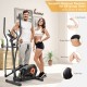 Elliptical exercise machine with LCD monitor and 8 magnetic resistance levels for home workouts and joint-friendly.