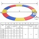 Multicolor 8 feet trampoline spring safety cover with thick EPE foam, waterproof PVC, and easy elastic strap attachment.