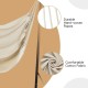 Beige hanging padded hammock chair with durable hand-woven ropes and comfortable cotton fabric for indoor or outdoor.