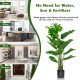 5 feet artificial monstera tree set with 15 large leaves in a solid pot, perfect for indoor and outdoor decoration.