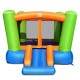 Kids inflatable bounce house features a vibrant design and a safe mesh wall, ideal for fun backyard playdates.