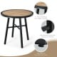 29-inch round patio bistro table with wood-like top, reinforced steel frame, adjustable non-slip foot pads for.