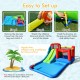 Inflatable water slide with climbing wall, slide, and ball pit, made of high-grade oxford cloth for outdoor fun.