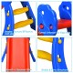 Curved armrest and deepened anti-skid texture on the 2-step kids plastic slide for safe indoor play and climbing.