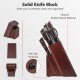 Solid knife block with 15-piece stainless steel knife set, featuring ergonomic handles and anti-slip footpads for.