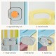 Close-up of the Foldable Baby Playpen's upgraded safety lock, smooth handle, and anti-slip pad for secure play.