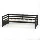 Twin size trundle platform bed frame in dark brown with solid wood construction, perfect for stylish and durable.