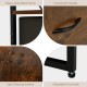 Close-up of the freestanding vertical dresser's heavy-duty metal frame, convenient handle, and adjustable foot pads in.