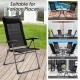 Black portable patio folding dining chair with adjustable headrest, perfect for outdoor use and easy storage.