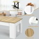 Lift-top coffee table in white with a smooth surface, hidden storage, and sturdy MDF construction for versatile use.