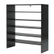Stackable 31-inch brown shoe rack with five shelves, ideal for organizing shoes and displaying items in home or office.