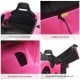 Wide seat with safety belt, charging input socket, and openable doors with safety lock for the pink 12V electric.