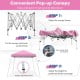 10x10 feet pink outdoor instant pop-up canopy with adjustable height, ideal for parties, camping, and picnics.