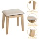 Single stool with solid wood legs and high elastic sponge cushion, ideal for use with a makeup vanity table.