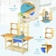 Kid's outdoor wooden pretend cook kitchen playset with removable blue board, sturdy fir wood, and ample storage space.