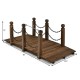 5-foot wooden garden bridge with safety rails, stained finish, durable fir, ideal for outdoor decoration and walkways.