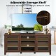 Walnut TV stand with adjustable storage shelves, 2 cabinets, and space for up to 65" TVs, perfect for any living space.