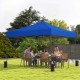Pop-up canopy tent in blue, 9.5 x 9.5 feet, providing UPF50+ sun protection for outdoor gatherings and events.