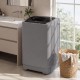 Gray full automatic washing machine with honey-comb stainless steel tub, featuring recessed handles for easy portability.