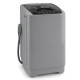 Gray full automatic washing machine with honey-comb stainless steel tub, designed for easy portability and daily laundry needs.
