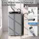 Full automatic washing machine in gray with stainless steel tub, featuring easy water inlet and 8 preset programs for versatile laundry.