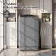 Compact gray full automatic washing machine with stainless steel tub and imbalance adjustment function for quiet operation.