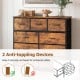 9-drawer fabric dresser with rustic brown finish, featuring anti-toppling devices for enhanced safety and stability.