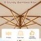 Close-up of the 9 FT patio umbrella's 8 sturdy bamboo ribs, showcasing its natural elegance and reliable strength.