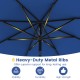 Heavy-duty metal ribs of the 9 FT navy patio umbrella provide stability and durability for long-lasting outdoor use.