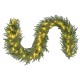 9 FT pre-lit artificial cypress Christmas garland with 50 warm white LED lights, perfect for decorating mantels or.