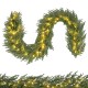 9 FT pre-lit artificial cypress Christmas garland featuring 50 warm white LED lights, ideal for flexible decorating.
