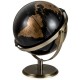 9-inch metallic black world globe with golden details, sturdy metal stand, and 720° rotation for educational decor.