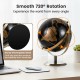 9-inch metallic black world globe with a sturdy metal stand, showcasing 720° rotation for educational and decorative.