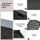 Close-up of the high-quality tempered glass tabletop on a gray 9-piece outdoor PE rattan wicker sectional sofa set.