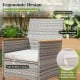 Ergonomic patio chair with inclined backrest, curved armrests, and soft padded cushion for comfortable outdoor dining.