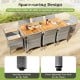 9-piece patio dining set featuring PE wicker chairs and acacia wood table, designed for space-saving outdoor use.