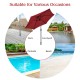 9 ft burgundy outdoor market patio umbrella with push-button tilt and crank lift, ideal for poolside and beach use.
