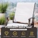 Outdoor glider chair with beige premium fabric seat and ergonomic backrest, perfect for poolside or patio relaxation.