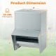 Wall mount galvanized chicken feeder with 50 lbs capacity, featuring a semi-enclosed trough and openable lid for easy.