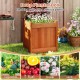 Outdoor wooden raised garden bed with trellis, crafted from solid wood, ideal for cultivating vegetables, herbs, and.