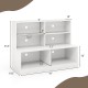 Entryway shoe cabinet in white with 4-cube storage, 2 compartments, and anti-tipping kits for safety and organization.