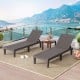 Set of 2 outdoor PP chaise lounge chairs in coffee color with adjustable backrests, perfect for poolside relaxation.